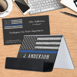 Vintage Thin Blue Line Personalized Police Officer Desk Business Card Holder<br><div class="desc">Introducing our Police Officer Supplies collection, designed specifically for law enforcement officers and departments across the country. We proudly carry a variety of items, adorned with the Thin Blue Line Flag and the American Flag, to showcase your dedication to serving and protecting your community. Our vintage-inspired products, made with faux...</div>