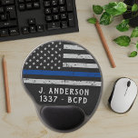 Vintage Thin Blue Line Personalized Police Officer Gel Mouse Pad<br><div class="desc">Introducing our Police Officer Supplies collection, designed specifically for law enforcement officers and departments across the country. We proudly carry a variety of items, adorned with the Thin Blue Line Flag and the American Flag, to showcase your dedication to serving and protecting your community. Our vintage-inspired products, made with faux...</div>