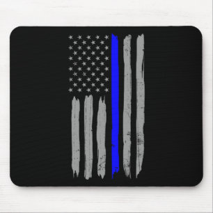 Vintage Thin Blue Line Shirt Police Support Usa Fl Mouse Pad