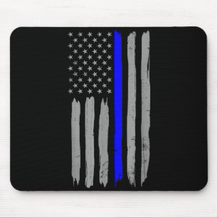 Vintage Thin Blue Line Shirt Police Support USA Fl Mouse Pad