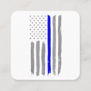 Vintage Thin Blue Line Shirt Police Support USA Fl Square Business Card