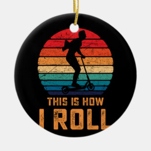 VIntage This Is How I Roll Scooter Ceramic Ornament