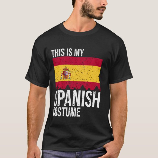 Vintage This Is My Spanish Flag Costume  For Hallo T-Shirt (Front)