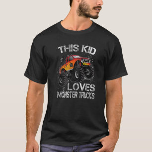 Vintage This Kid Loves Monster Trucks Birthday Kid T-Shirt