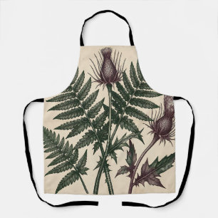 Vintage Thistle and Fern Botanical Apron