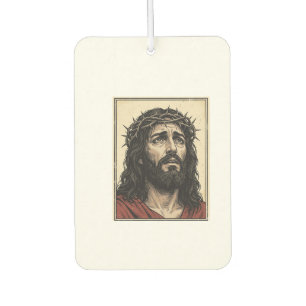 Vintage Thorn Crown Religious Portrait Vector Art_ Air Freshener