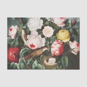 Vintage Thornton Roses Bird Nest Art Tissue Paper
