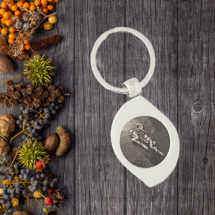 Vintage Three Halloween Witches Flying Brooms Keychain