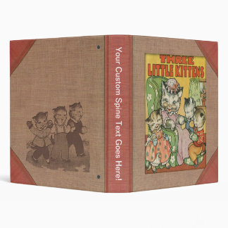 Vintage Three Little Kittens Old Book Cover Style Binder
