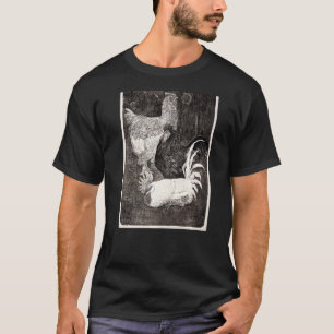 Vintage Three Roosters Chicken Art By Theo Van Hoy T-Shirt