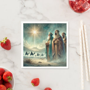 Vintage Three Wise Men Nativity Decoupage Napkin