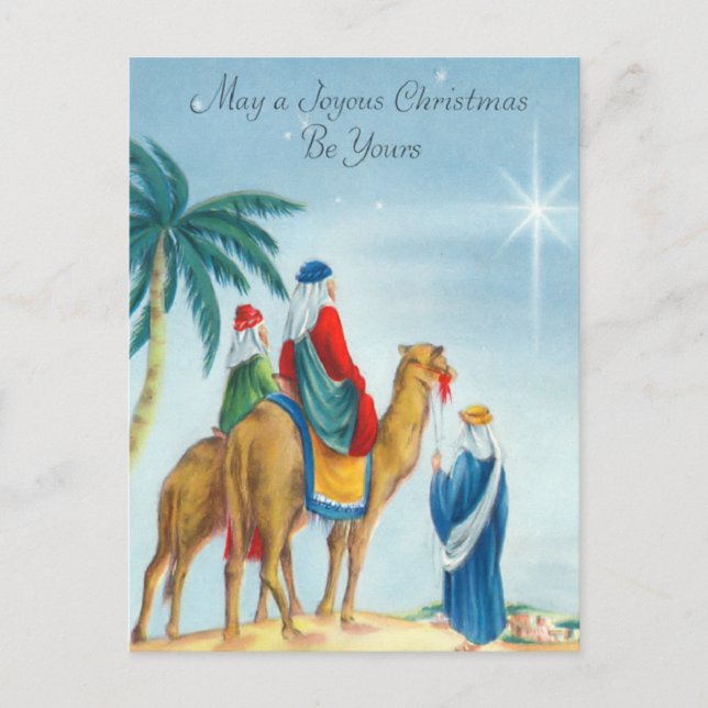 Vintage Three Wise Men Postcard (Front)