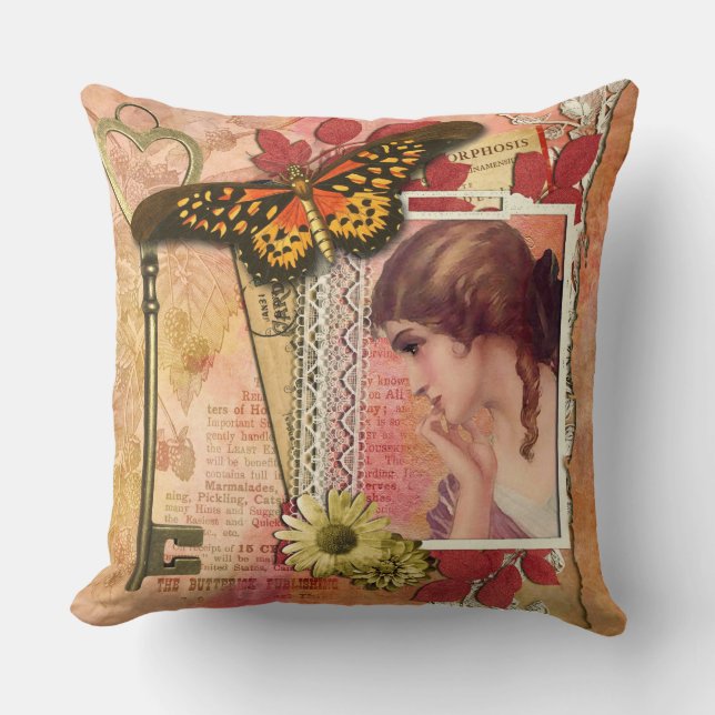 Vintage Throw Pillow (Front)