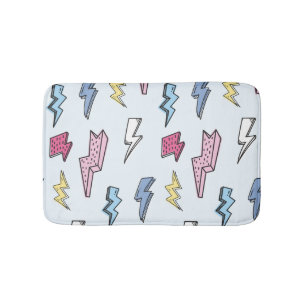 Vintage Thunder Seamless Illustration Bath Mat