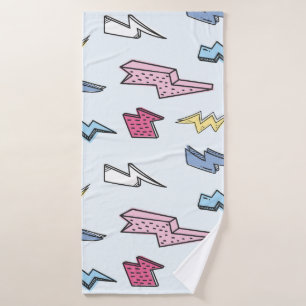 Vintage Thunder Seamless Illustration Bath Towel
