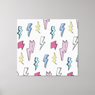 Vintage Thunder Seamless Illustration Canvas Print