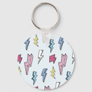 Vintage Thunder Seamless Illustration Keychain