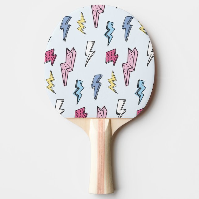 Vintage Thunder Seamless Illustration Ping Pong Paddle (Front)