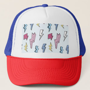 Vintage Thunder Seamless Illustration Trucker Hat