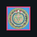 Vintage Tibetan Tantric Buddhism Mandala Wall Deco Canvas Print<br><div class="desc">Vintage Tibetan Tantric Buddhism Mandala Design. Makes a beautiful,  meaningful,  blissful gift for buddhists. You can customize the background colour(pink) to whatever colour you like.</div>