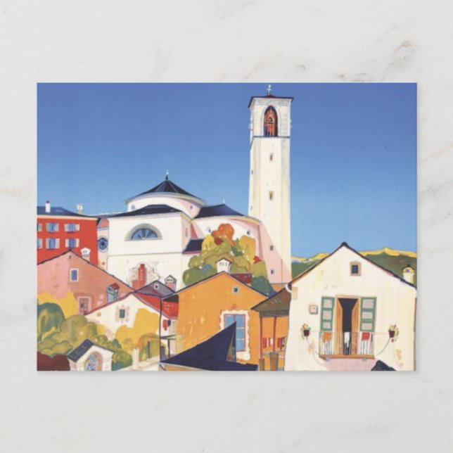 Vintage Ticino Tessin Canton Switzerland Postcard (Front)