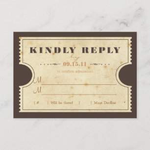 Vintage Ticket RSVP Card