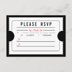 Vintage Ticket RSVP in Black Card