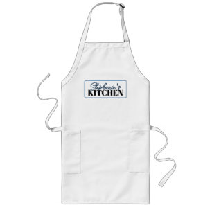 Vintage Ticking Stripe Coordinating Blue Apron