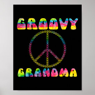Vintage Tie Dye Peace Sign Groovy Grandma Gift
