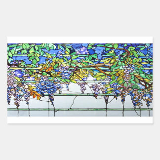 Vintage Tiffany Stained Glass Wisteria Floral Sticker