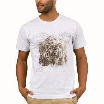 Vintage Tiger Da Vinci Sketch Style