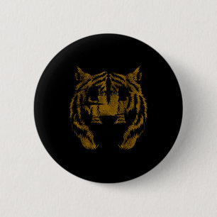 Vintage Tiger Face Tiger Head Wild Cat Lover Gift 2 Inch Round Button