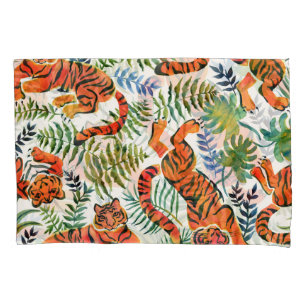 Vintage Tiger Jungle Watercolor Pillowcase