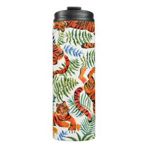 Vintage Tiger Jungle Watercolor Thermal Tumbler