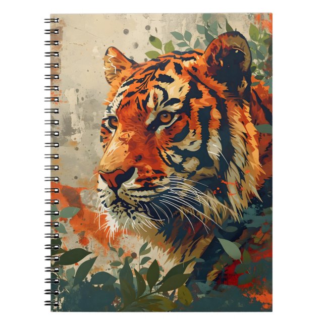 Vintage Tiger: Majestic Nostalgia Notebook (Front)