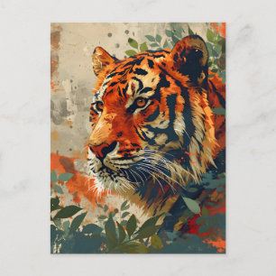 Vintage Tiger: Majestic Nostalgia Postcard