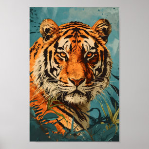 Vintage Tiger: Majestic Nostalgia Poster