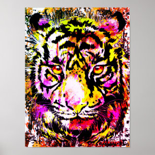 Vintage Tiger Poster - Tiger Big Cats - Wildlife