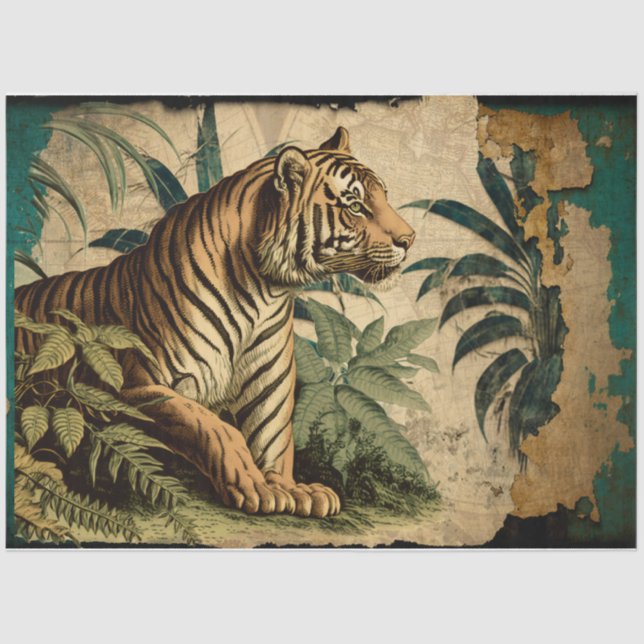 Vintage Tiger  Tissue Paper (Front)