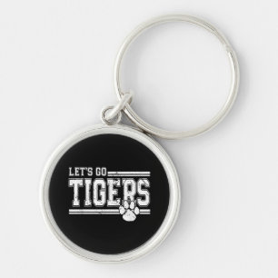 Vintage Tigers School Sports Name Retro Keychain