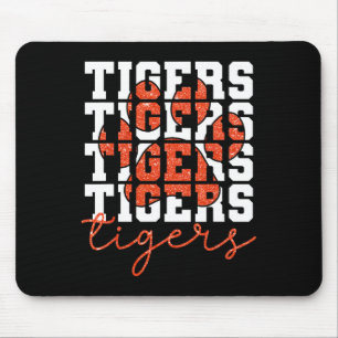 Vintage Tigers School Sports Name Spirit Back To S Mouse Pad
