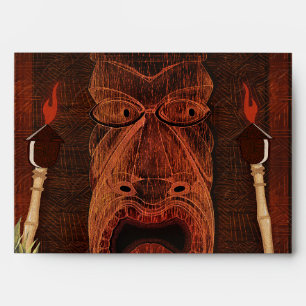 Vintage Tiki Aloha Hawaiian Luau Birthday Party Envelope