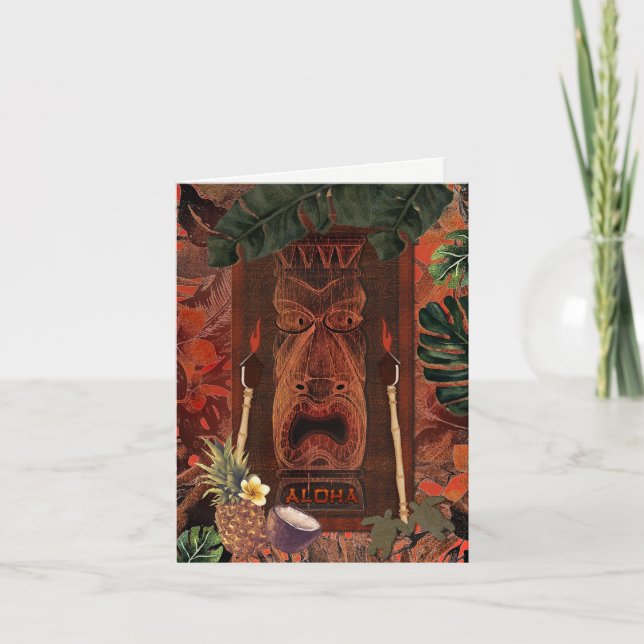 Vintage Tiki Aloha Hawaiian Luau Merci (Devant)
