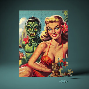 Vintage Tiki Pin Up Jigsaw Puzzle