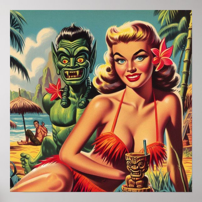 Vintage Tiki Pin Up Poster (Front)