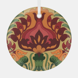 Vintage tile, Art Nouveau decor. Glass Ornament