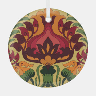 Vintage tile, Art Nouveau decor. Glass Ornament