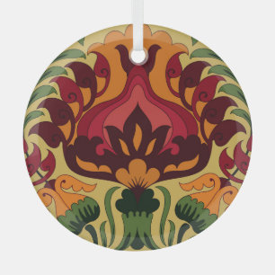Vintage tile, Art Nouveau decor. Glass Ornament