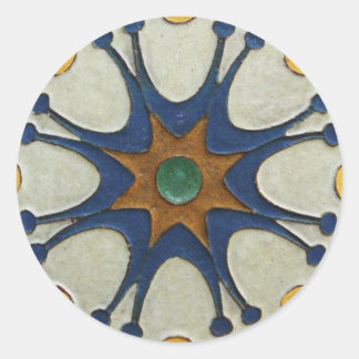Vintage Tile Classic Round Sticker