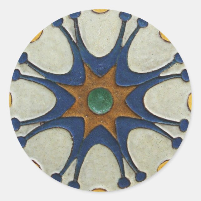 Vintage Tile Classic Round Sticker (Front)